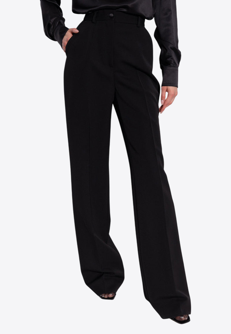 Dolce & Gabbana Wool Gabardine Tuxedo Pants Black FTC8ZT FU21E-N0000