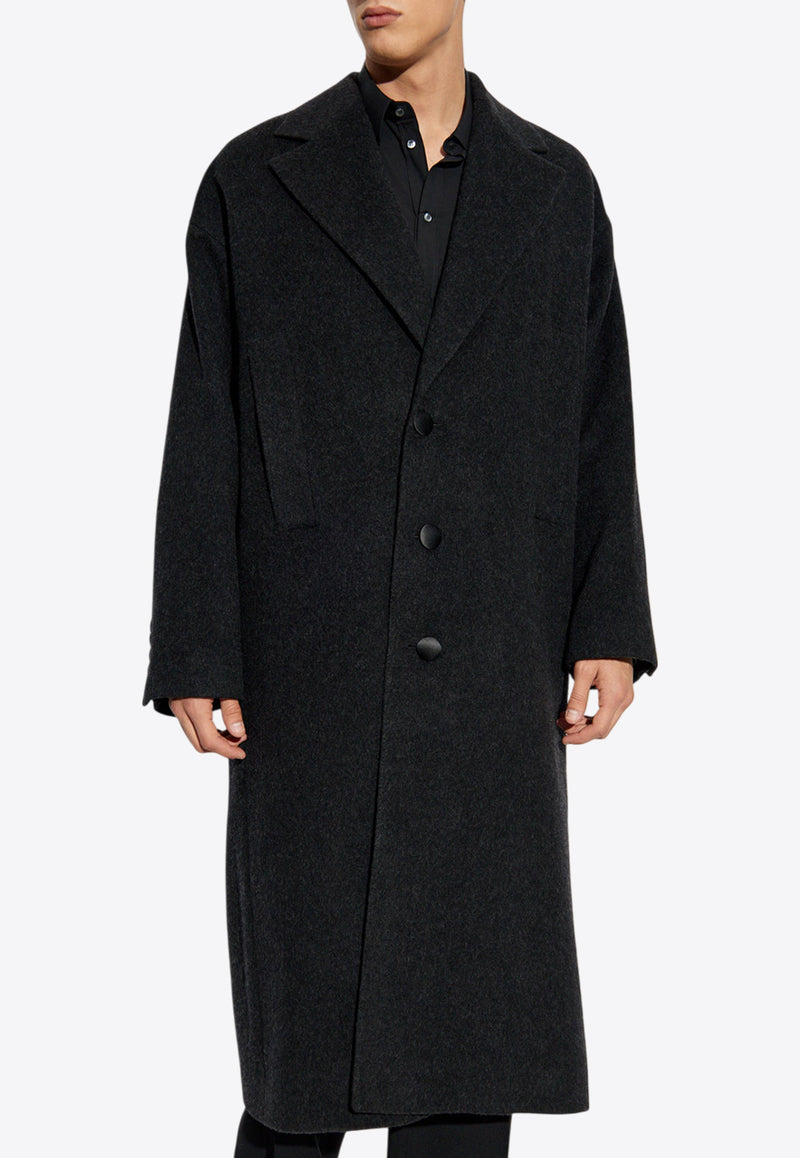 Dolce & Gabbana Oversized Single-Breasted Wool Coat Black G048NT FU28H-N0000