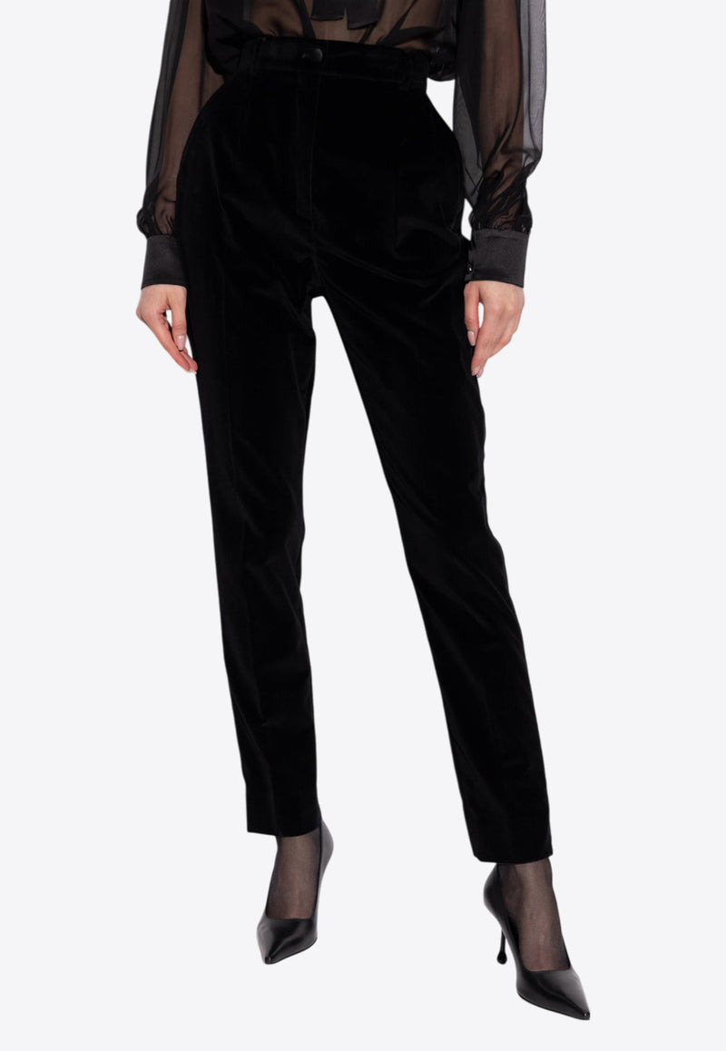 Dolce & Gabbana Tailored Velvet Tuxedo Pants Black FTC71T FUVG7-N0000