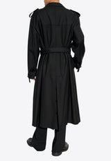 Dolce & Gabbana Double-Breasted Wool Trench Coat Black G049GT FU28P-N0000