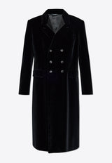 Dolce & Gabbana Double-Breasted Velvet Coat Black G039YT FUVCE-N0000