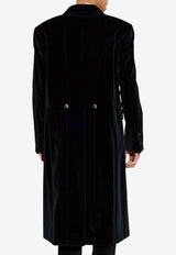 Dolce & Gabbana Double-Breasted Velvet Coat Black G039YT FUVCE-N0000