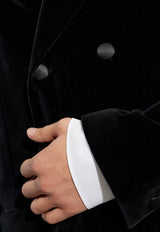 Dolce & Gabbana Double-Breasted Velvet Coat Black G039YT FUVCE-N0000