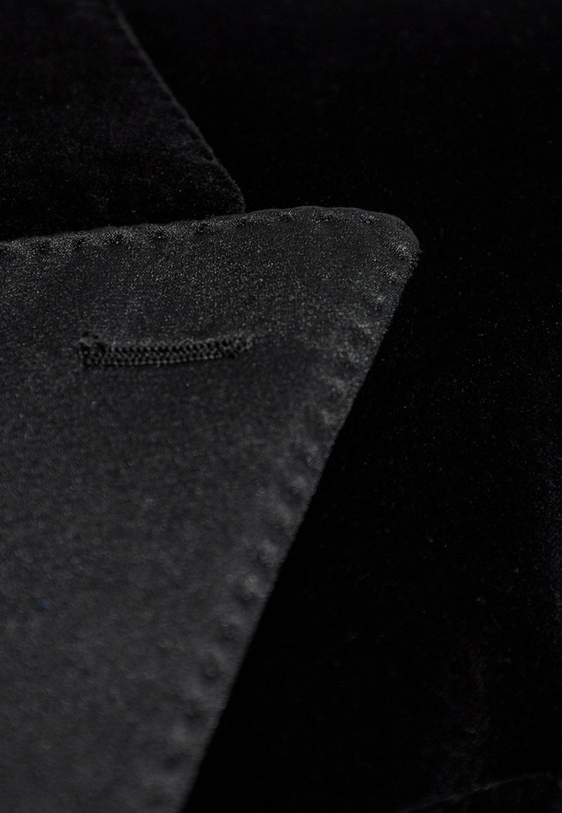 Oversized Single-Breasted Velvet Jacket