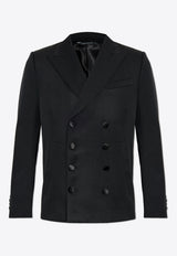 Dolce & Gabbana Double-Breasted Embroidered Wool Jacket Black G2UF1T GI722-N0000