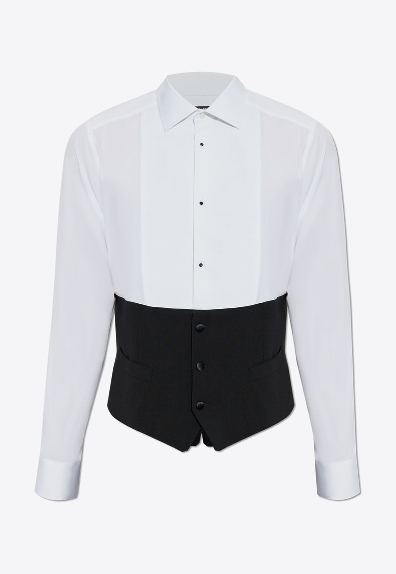 Dolce & Gabbana Vest Bottom Tuxedo shirt White G5MC1T GI686-S9000