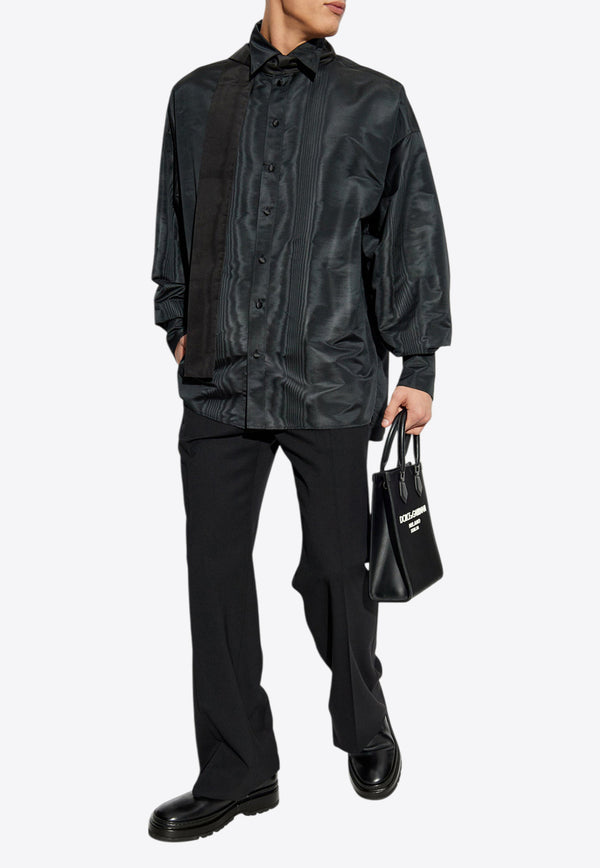 Dolce & Gabbana Super-Oversized Silk Shirt Black G5MG0T HUMDJ-N0000