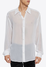 Dolce & Gabbana Silk Georgette Long-Sleeved Shirt White G5MG9T FU1AR-W0800