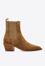 Gianvito Rossi Wylie 45 Suede Ankle Boots Brown G72901 45CUO-CASCAML