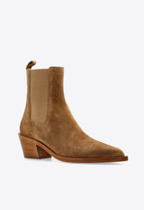 Gianvito Rossi Wylie 45 Suede Ankle Boots Brown G72901 45CUO-CASCAML