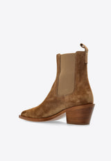 Gianvito Rossi Wylie 45 Suede Ankle Boots Brown G72901 45CUO-CASCAML