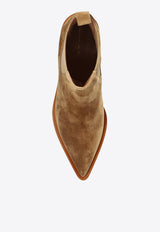 Gianvito Rossi Wylie 45 Suede Ankle Boots Brown G72901 45CUO-CASCAML