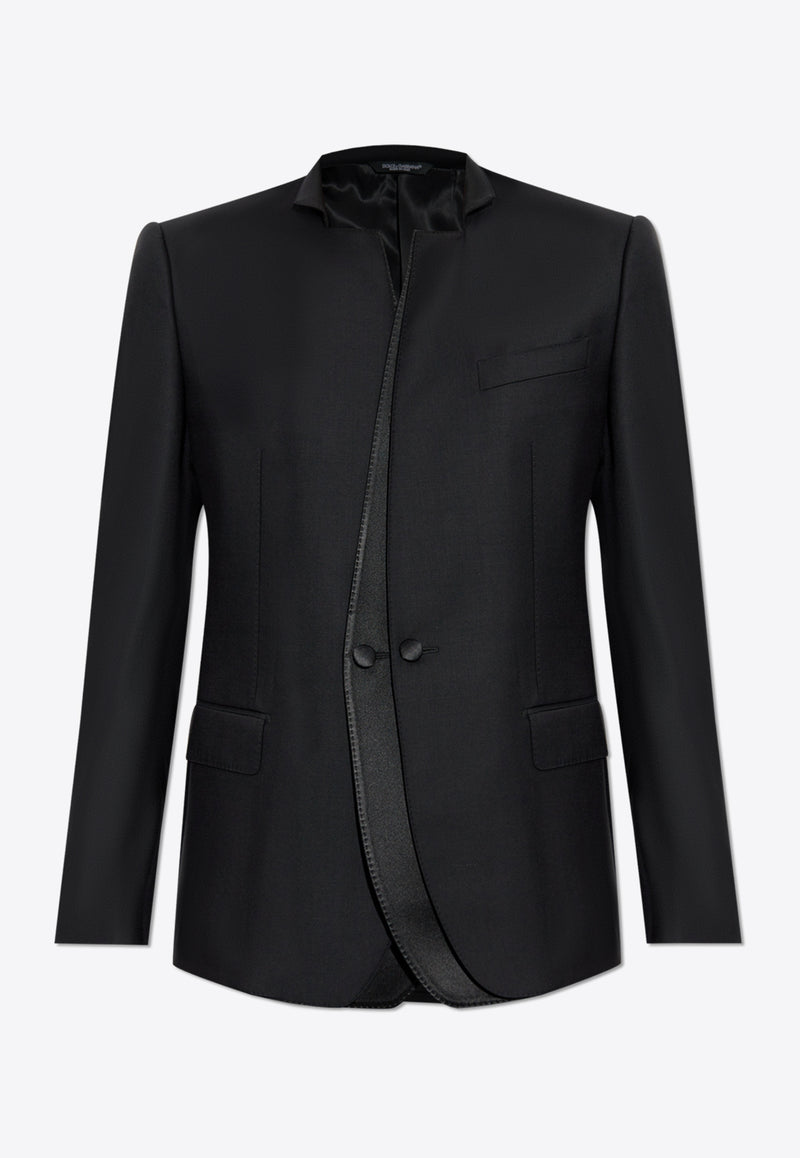 Dolce & Gabbana Single-Breasted Wool Jacket Black G2UH4T FU21E-N0000