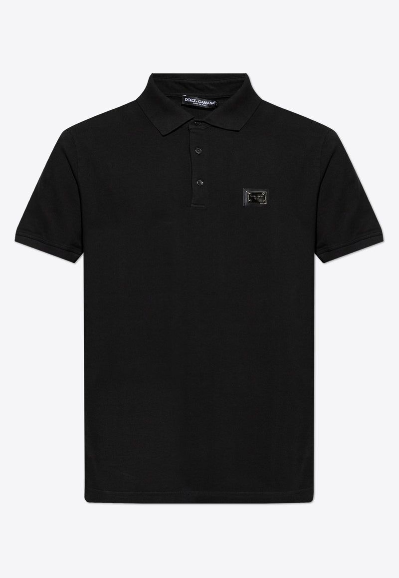 Dolce & Gabbana Chest Logo-Tag Polo T-shirt Black G8PL4T G7NWZ-N0000