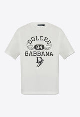 Dolce & Gabbana Front Logo-Print Crewneck T-shirt White G8PN9Z G7NSN-W0111