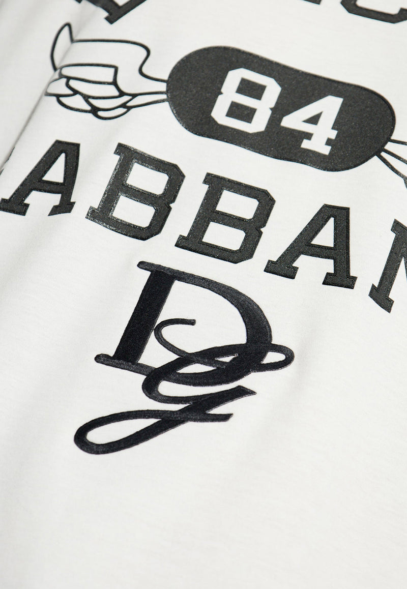 Dolce & Gabbana Front Logo-Print Crewneck T-shirt White G8PN9Z G7NSN-W0111