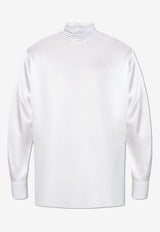 Dolce & Gabbana Loose Turtleneck Silk Shirt White G8SD9T FU1NU-W0800