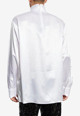 Dolce & Gabbana Loose Turtleneck Silk Shirt White G8SD9T FU1NU-W0800