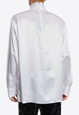 Dolce & Gabbana Loose Silk Turtleneck Shirt White G8SD9T FU1NU-W0800