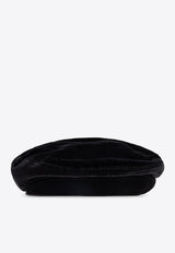 Dolce & Gabbana Smooth Velvet Flat Cap Black GH587A GI681-N0000