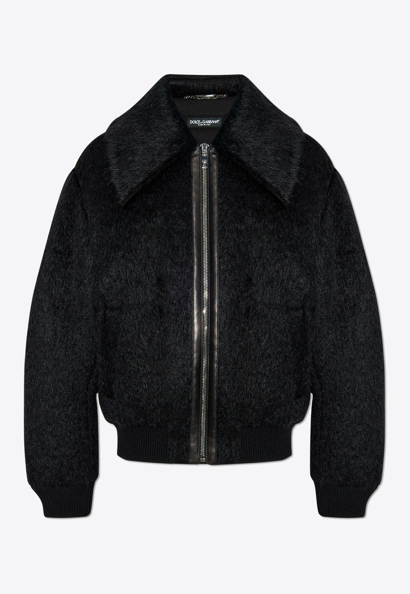 Dolce & Gabbana Mohair and Wool Bomber Jacket Black G9BGFT HUMT5-N0000