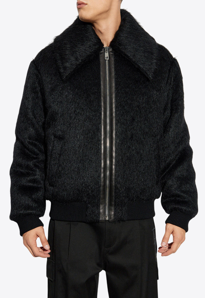 Dolce & Gabbana Mohair and Wool Bomber Jacket Black G9BGFT HUMT5-N0000