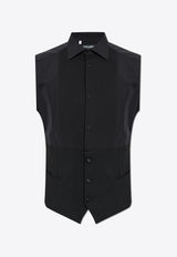 Dolce & Gabbana Sleeveless Tuxedo Waistcoat Shirt Black G5MK8T GI677-N0000