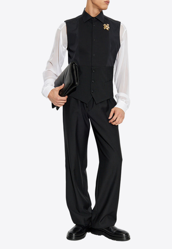 Dolce & Gabbana Sleeveless Tuxedo Waistcoat Shirt Black G5MK8T GI677-N0000