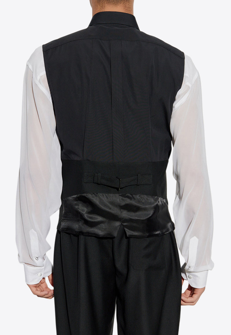 Dolce & Gabbana Sleeveless Tuxedo Waistcoat Shirt Black G5MK8T GI677-N0000