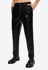Dolce & Gabbana Classic Sequined Tuxedo Pants Black GP0F3T FLSGD-N0000