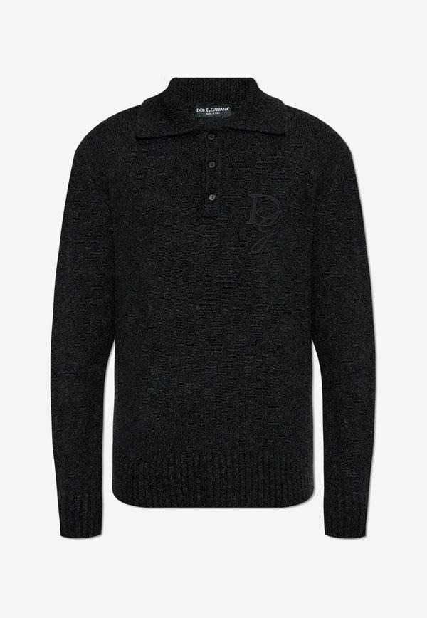 Dolce & Gabbana Polo-Neck Alpaca -Blend Sweater Gray GXZ48Z JFMIM-N1254