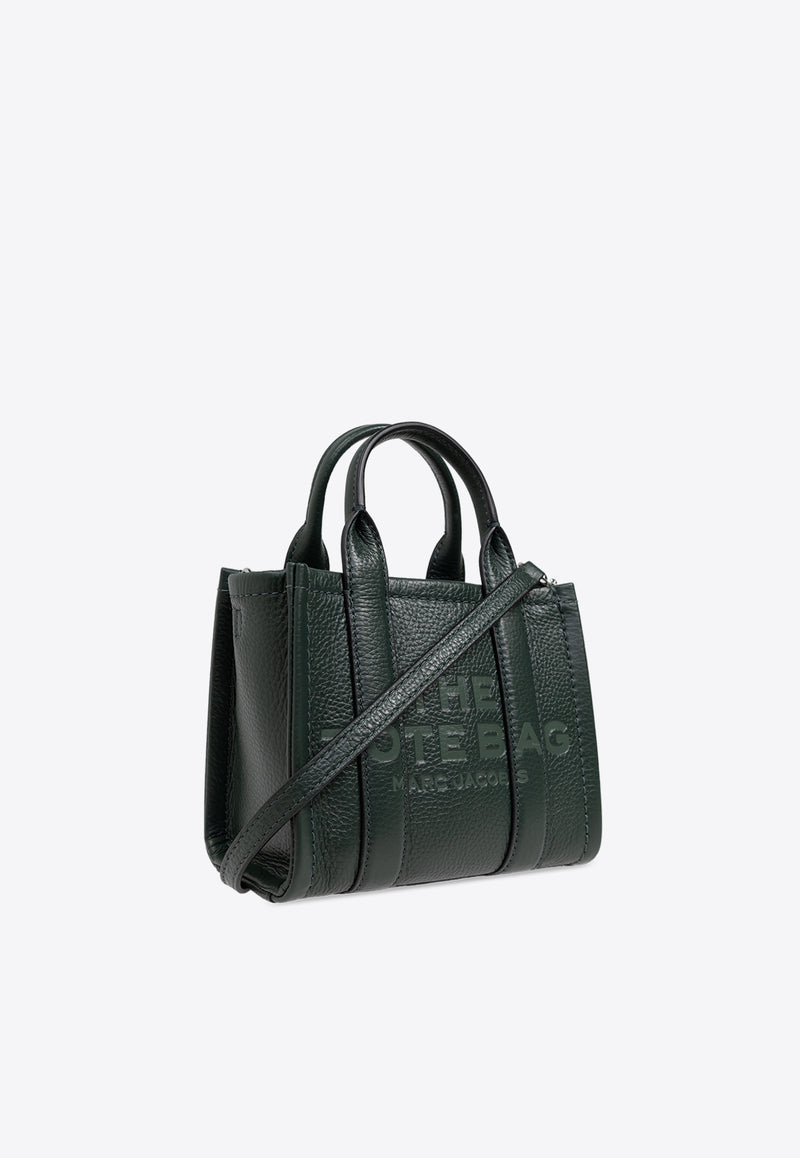 The Logo-Embossed Leather Tote Bag H053L01RE22 0-308 Green