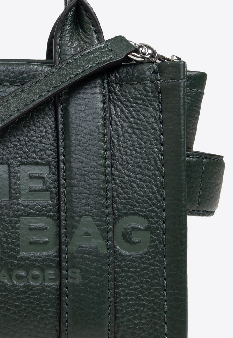 The Logo-Embossed Leather Tote Bag H053L01RE22 0-308 Green