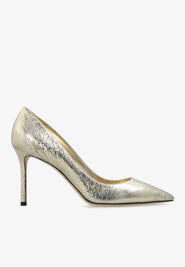 Romy 85 Leather Pumps Jimmy Choo ROMY 85 GZB-GOLD