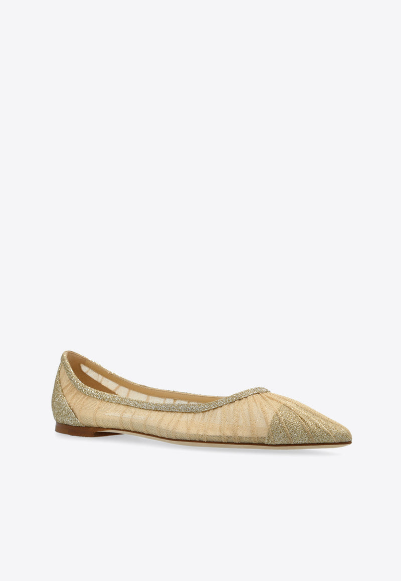 Love Ballet Flats Jimmy Choo LOVE FLAT TFG-GOLD GOLD