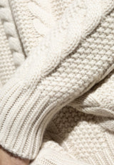 Cable Knit Wool-Blend Sweater J20919C00015 M4281-215 Beige