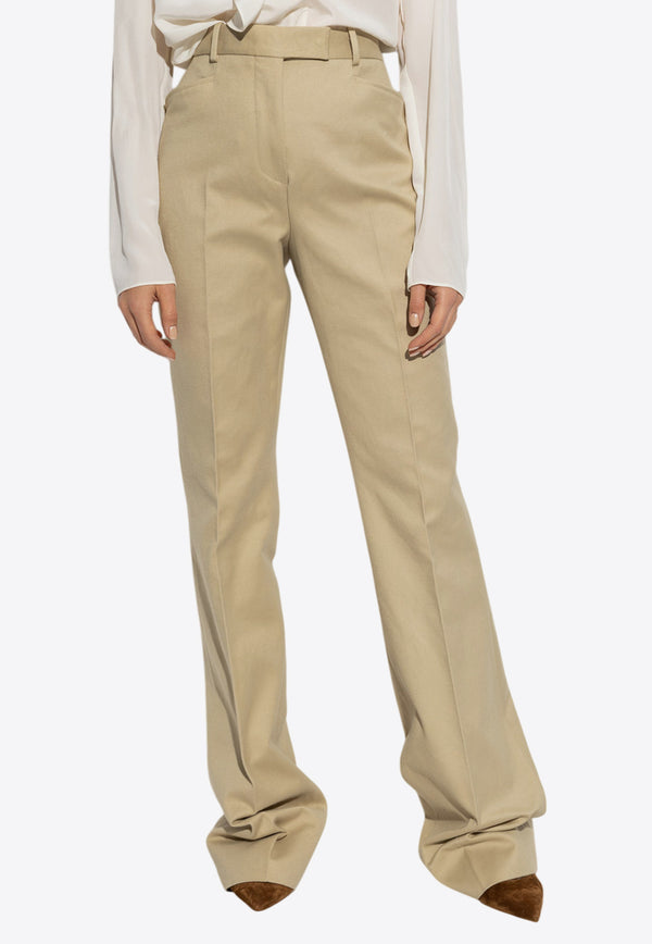 Tom Ford Tailored Wide-Leg Pants Beige PAW589 FAX1316-JB019