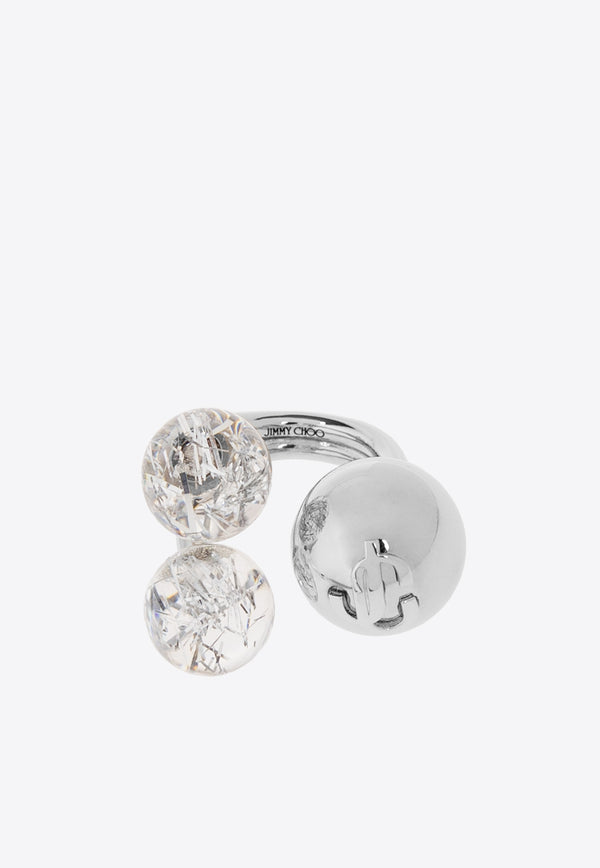 Sphere Logo Ring Jimmy Choo THREE SPHERE RING DAY-SILVER