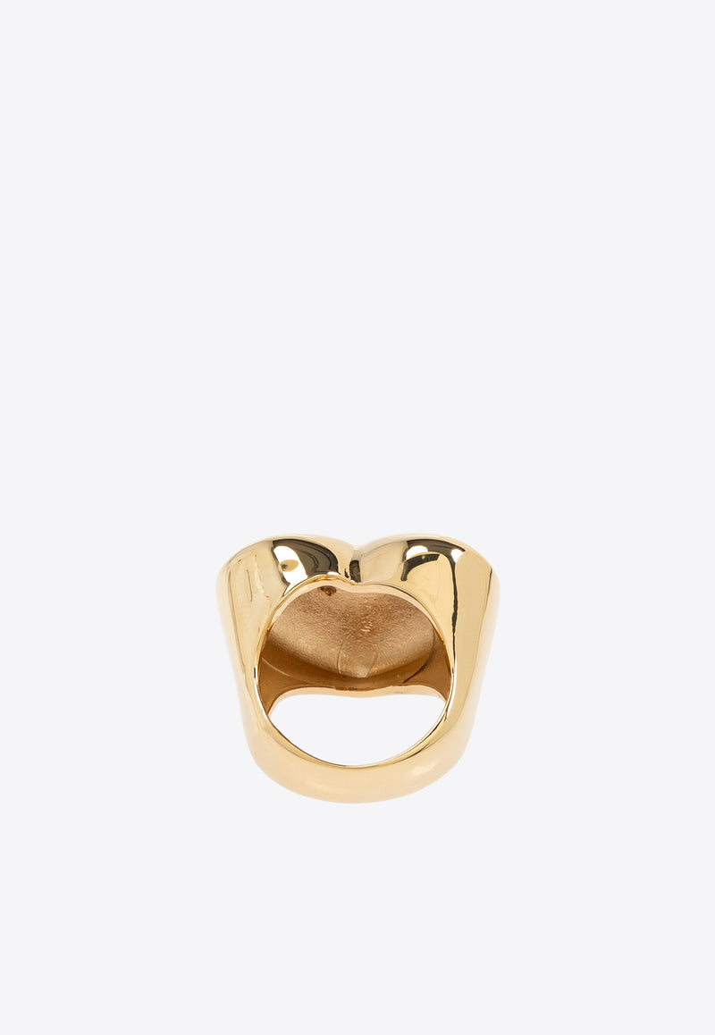 Logo-Embossed Brass Ring Dolce & Gabbana WRQ8S1 W1111-ZOO00