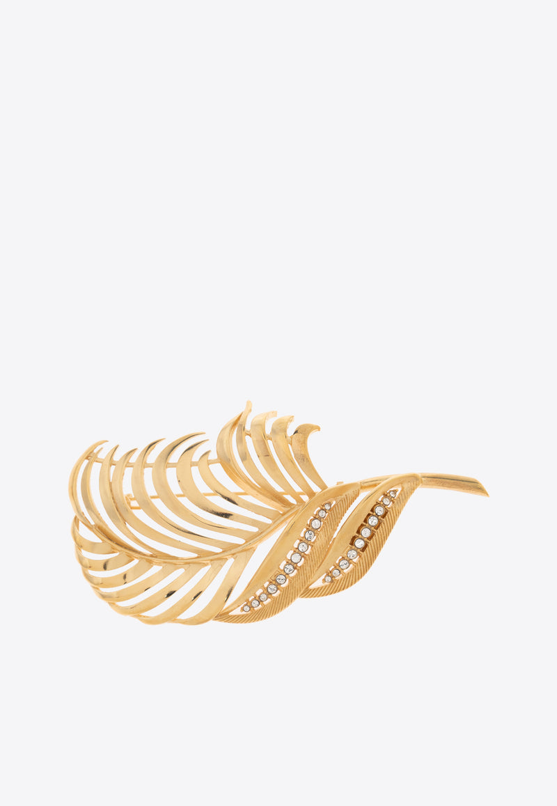 Leaf-Motif Brass Brooch Dolce & Gabbana WPQ7S4 W1111-ZOO00