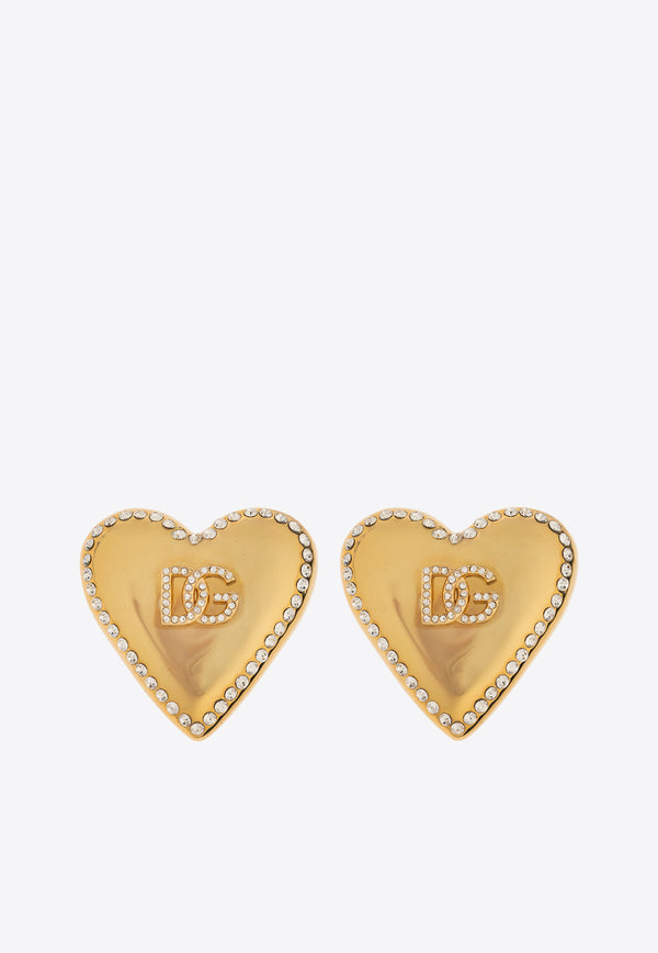 Logo Pearl-Embellished Brass Earrings Dolce & Gabbana WEQ8S3 W1111-ZOO00