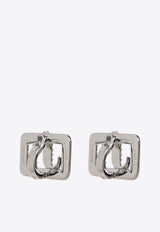 Crystal-Embellished Logo Earrings Jimmy Choo SQUARE JC EARRING L XYD-SILVER CRYSTAL