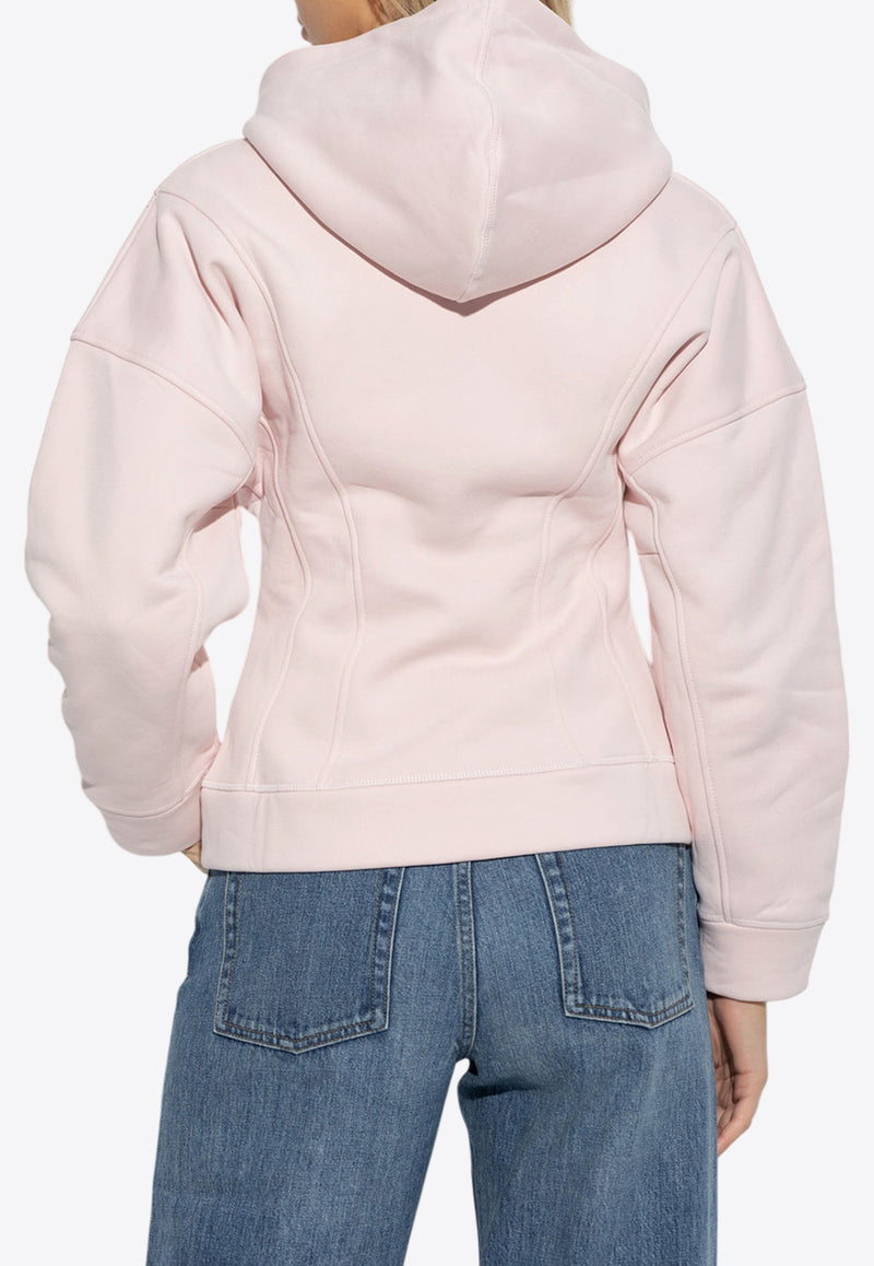 Logo Embroidered Zipped Hooded Sweatshirt T4071 3682-868 Pink