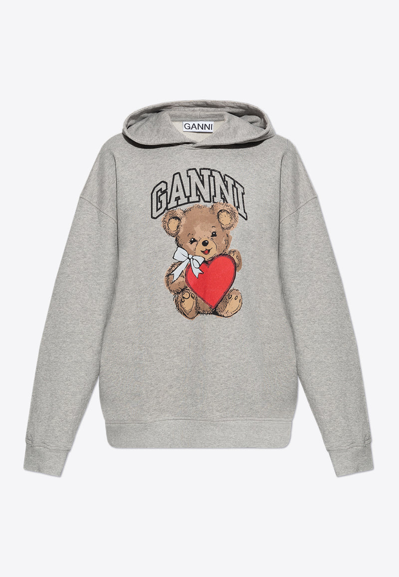 Bear Print Hooded Sweatshirt T4162 3654-921 Gray