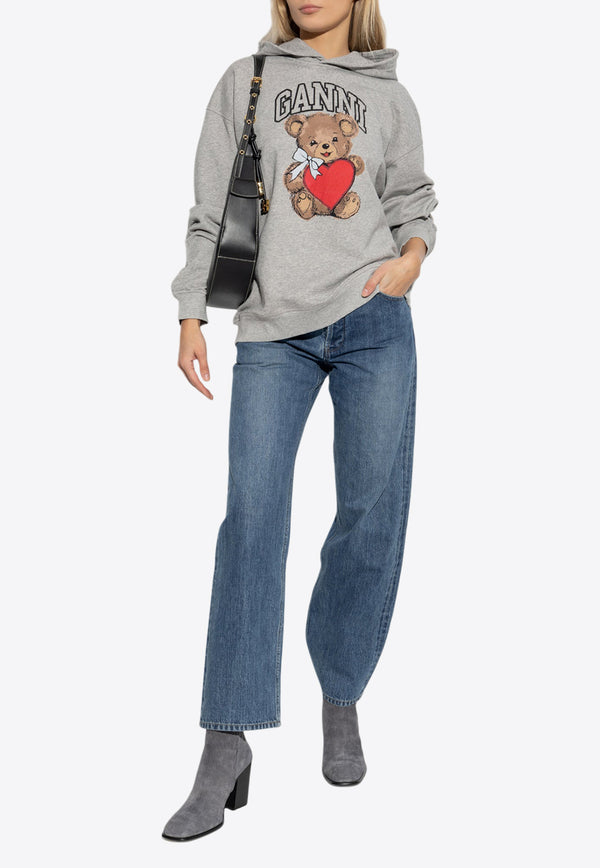 Bear Print Hooded Sweatshirt T4162 3654-921 Gray