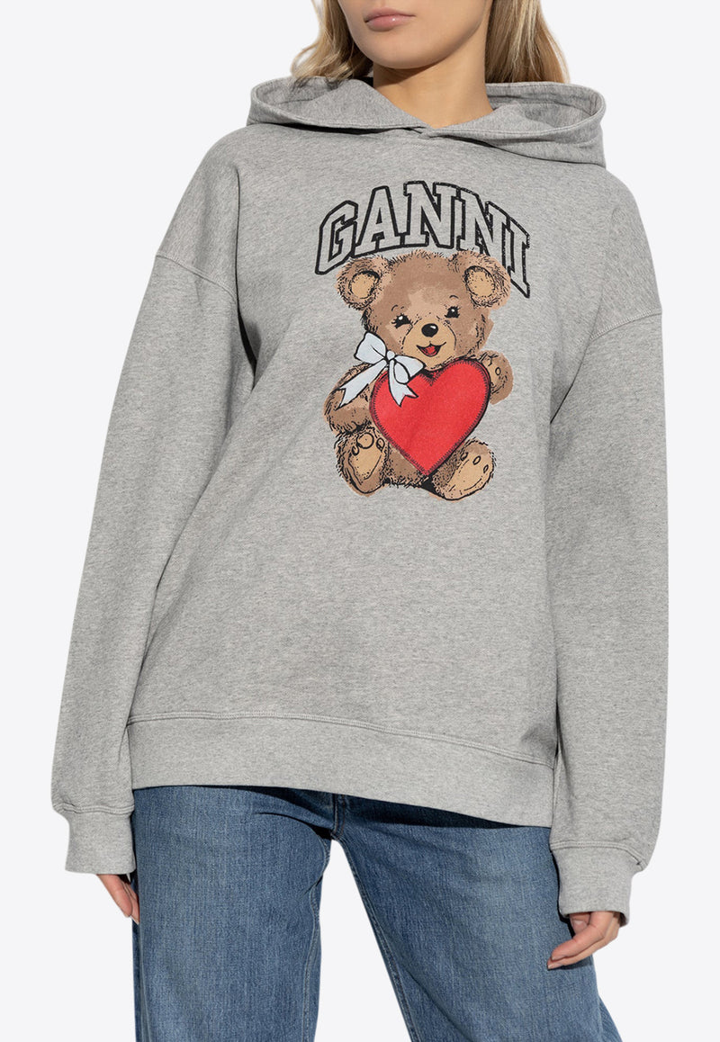 Bear Print Hooded Sweatshirt T4162 3654-921 Gray