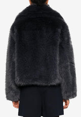 Agolde X Shoreditch Ski Club Maren Faux Fur Jacket Gray A5075_SHED