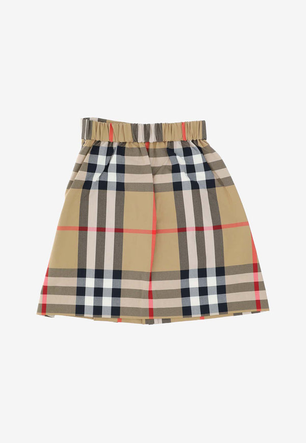 Burberry Kids Girls Checked Skirt 8061826_140338_A7028 Beige