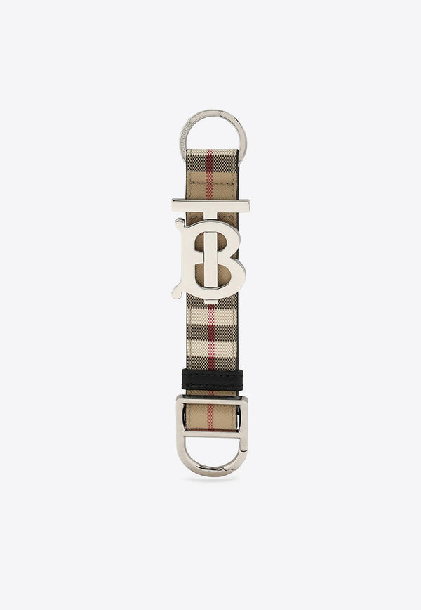 Burberry Checked Leather Keyring Beige 8063863137956/M_BURBE-A7026