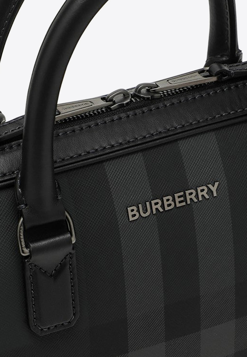 Burberry Checked Logo-Plaque Briefcase 8066091141900/O_BURBE-A8800